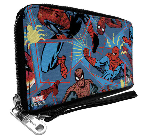 Spiderman Spidey Sense Pose Collage Zip Around Wallet