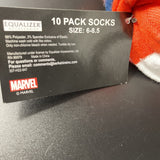 Marvel Logo,Spiderman,Iron Man 10 Pack No Show Socks Sz 6-8.5