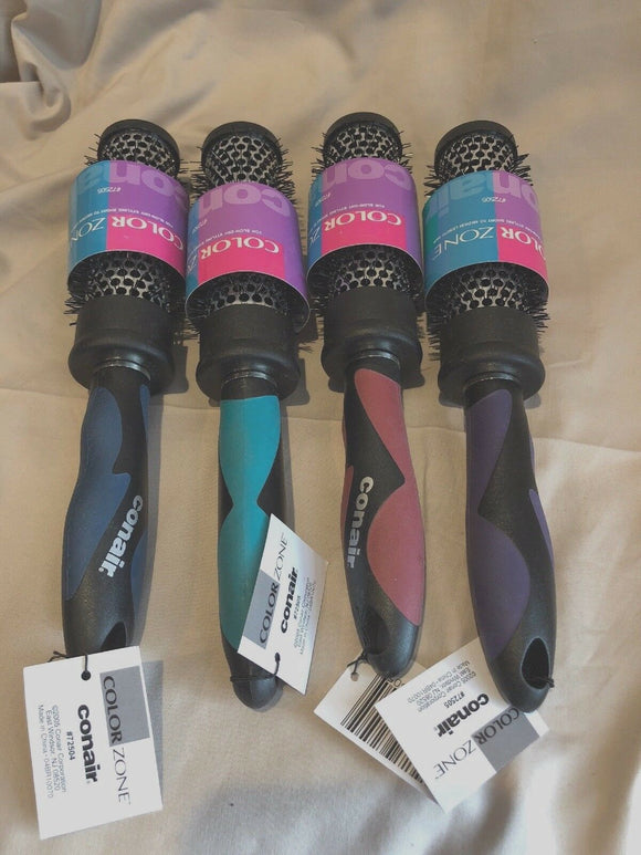 Conair Color Zone Round Hair Brush #72505 Assorted Colors NEW