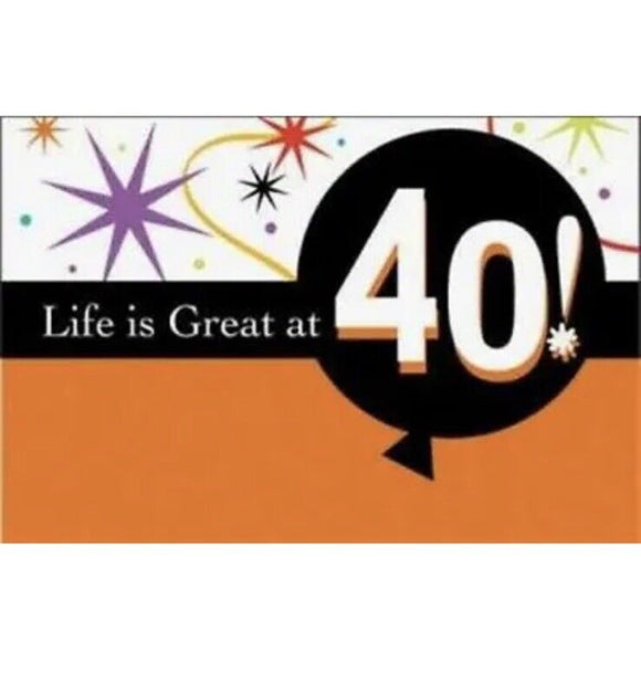 Life is Great 40th Birthday Gatefold Invitations 8 Pack Paper Includes Envelopes