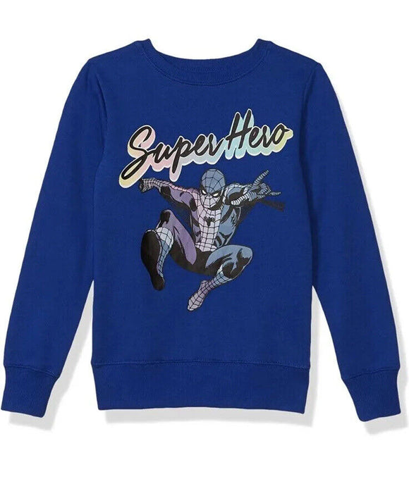 Marvel Girls Spiderman Sweatshirt Royal Size Small 5/6