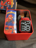 Spiderman LED Push Button Youth Watch In metal Gift Box