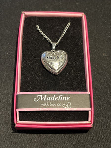 Heart Picture Locket With Love Necklace 16-18" Chain Madeline