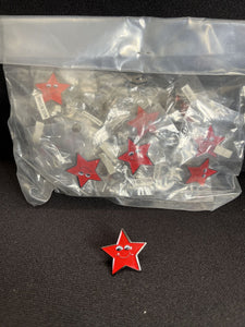 Red Star Lapel Pin with Smile Set of 25