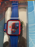 Spiderman LCD Kids Watch w/Built In Flashlight on Side of Watch