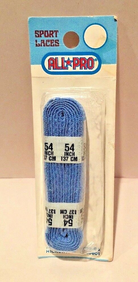 Hickory Industries Sports Shoelaces All Pro Lt Blue 54” NEW