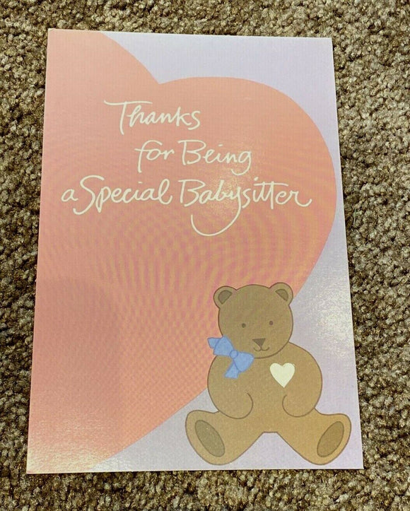 Thank You Babysitter Greeting Card w/Envelope NEW