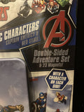 Capt America & Red Skull Double-sided Adventure Set & 23 Magnets With Tin Case