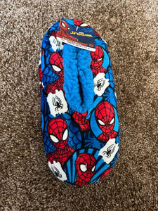 Marvel Spiderman Fuzzy Babba Slippers toddler M/L Shoe Sz 13-4