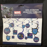 Marvel BLACK PANTHER 'Wakanda Forever' PAPER HANGING SWIRL DECORATIONS (12pc)~Party