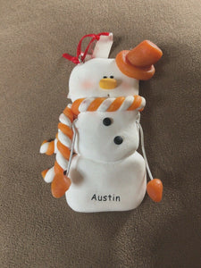 Austin Personalized Snowman Ornament Encore 2004 NEW