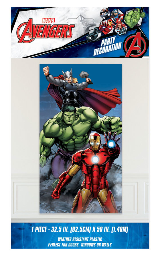 Plastic Marvel Avengers Door Poster, 5 x 2.5ft