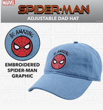 Concept One Spiderman Be Amazing Adjustable Denim Baseball Cap