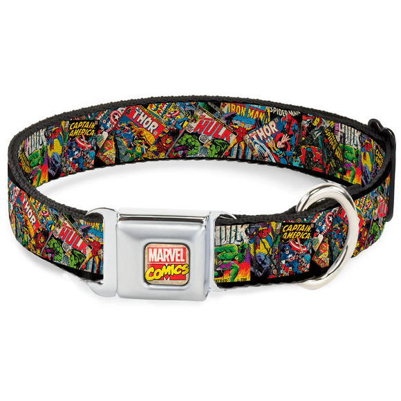 MARVEL COMICS Marvel Comics Logo Full Color Seatbelt Buckle Collar: WAV035 Large