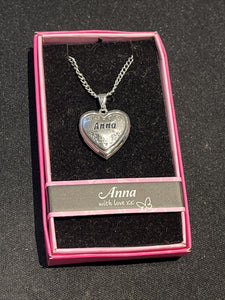 Heart Picture Locket With Love Necklace 16-18" Chain Anna