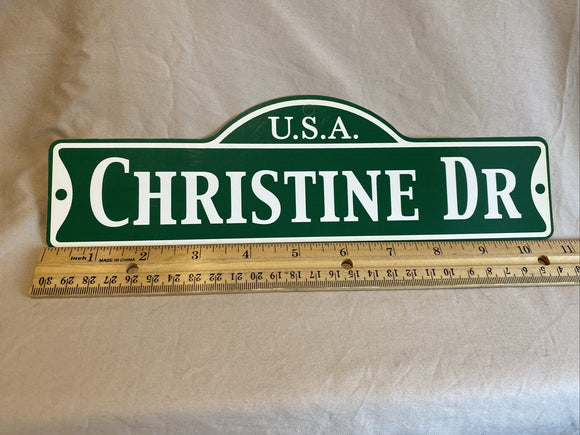 Green Street Room Sign Personalized  ~ USA  Christine DR ~ Stocking Stuffer ~