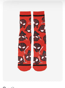 Marvel Spiderman Chibi Miles Morales Mens Socks Size 6-12