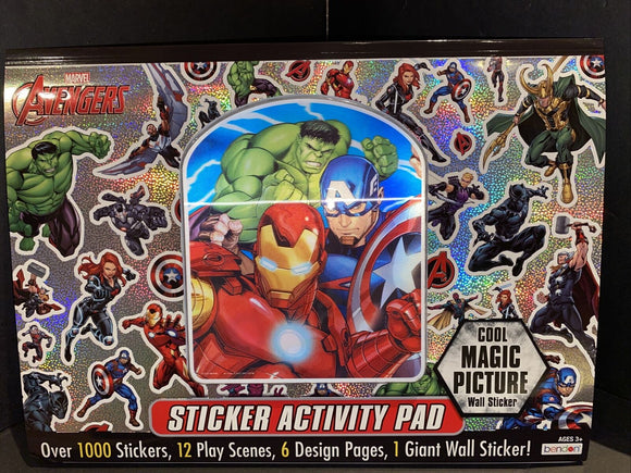 MARVEL AVENGERS Sticker Activity Pad, Over 1,000 Stickers - SHIPS FREE!