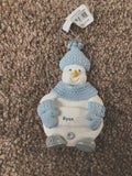 Snow Buddies Ryan Personalized Snowman Ornament NEW