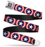 MARVEL COMICS Captain America Shield Seatbelt Belt Navy Webbing- WCA012 24"-38"