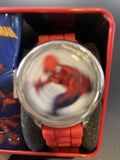 Spiderman Action Pose Spinner Flip Cover LCD Kids Watch Red Band Collectable Box Marvel