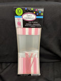 Amscan Striped Party Bag W/Twist Ties Measures 10.75" X 3.5", New Pink