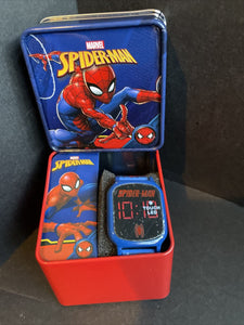 Spiderman Kids Touch Screen LED Watch In Metal Gift Box