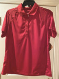 Harriton Womens Moisture Wicking Polyester Short Sleeve Red Med Polo Shirt. M374