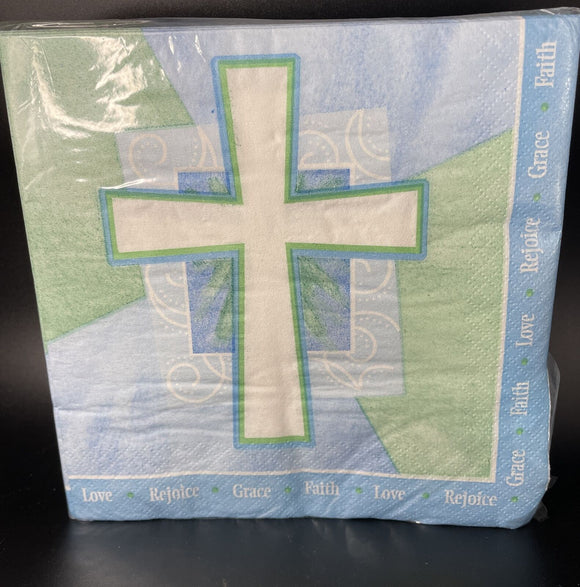 Rejoice Blue Communion Luncheon Napkins 36Ct