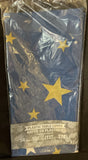 Navy Blue Gold and Silver Stars Plastic Tablecoth 54" x 108" Party Tableware