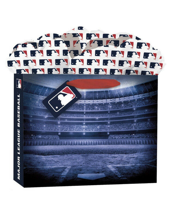 Official MLB Medium GoGo Gift Bags W/ Built In Tissue Bloom NEW
