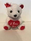 9" Bear With Heart WHITE NEW No Tags