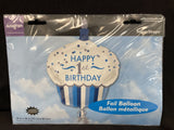 1st Birthday Party Supplies Cupcake Boy Holographic SuperShape Foil Balloon Blue