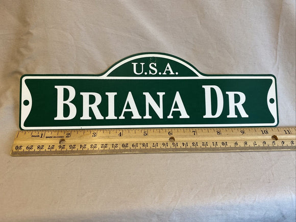 Green Street Room Sign Personalized  ~ USA  Briana DR ~ Stocking Stuffer ~