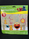 Sesame Street 1st Elmo Swirl Hanging Party Decorations Birthday 12 Per Package