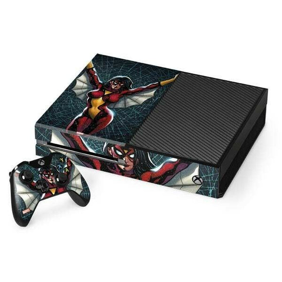 Spider-Woman Web Xbox One Console & Controller Skin By Skinit Marvel NEW