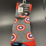 Marvel Captain America 2 Pack Novelty Socks Sz 6-12