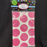 Pink Polka Dot Party Favor Bags 10Ct 7”x4.5”