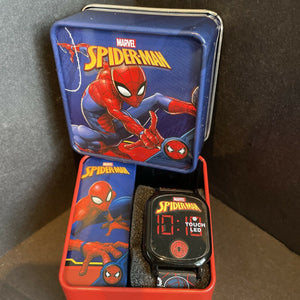 Spiderman Kids Touch Screen LED  Wristwatch In Gift Tin Box NEW
