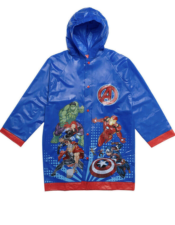 Marvel Avengers Boys 3T  Snap Closure Waterproof Raincoat