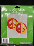 Tie Dye Groovy Peace Sign Party Supplies 3D Hanging Peace Sign Cutouts 6