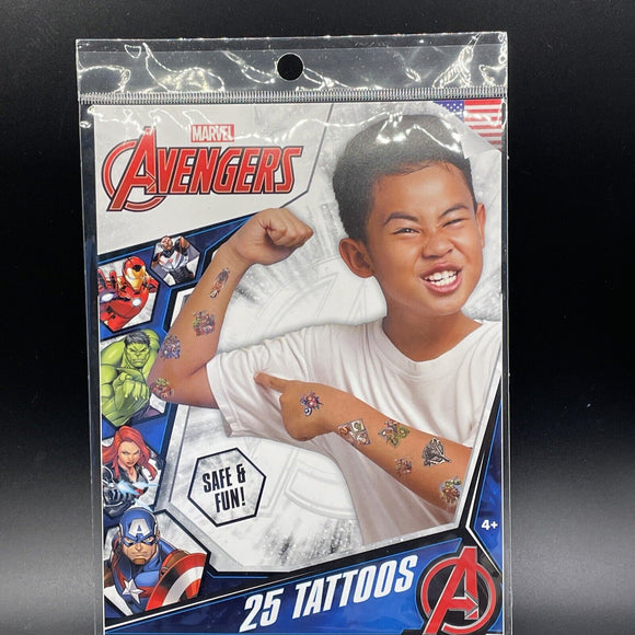 Marvel Avengers 25 Tattoos Ages 4+