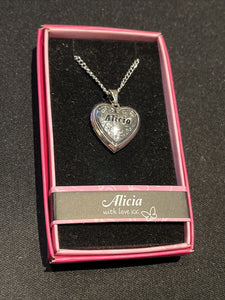 Heart Picture Locket With Love Necklace 16-18" Chain Alicia