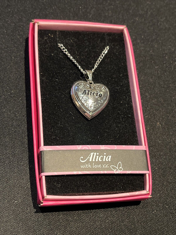 Heart Picture Locket With Love Necklace 16-18