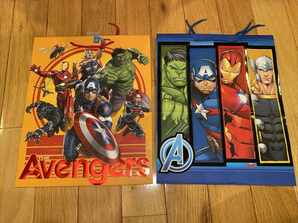Set Of 2 Avengers Gift Bags Hallmark 10.5” X 12.5” X 5.5” NEW