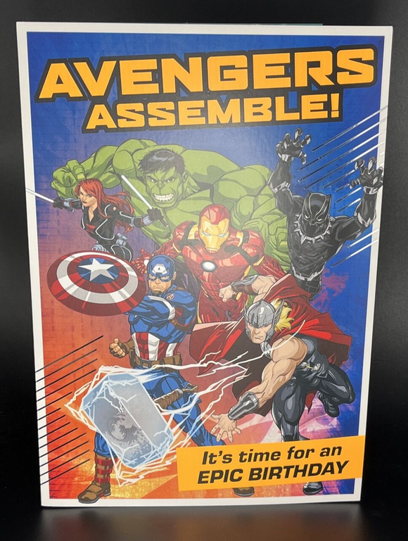 Marvel Avengers Birthday Greeting Card w/Envelope