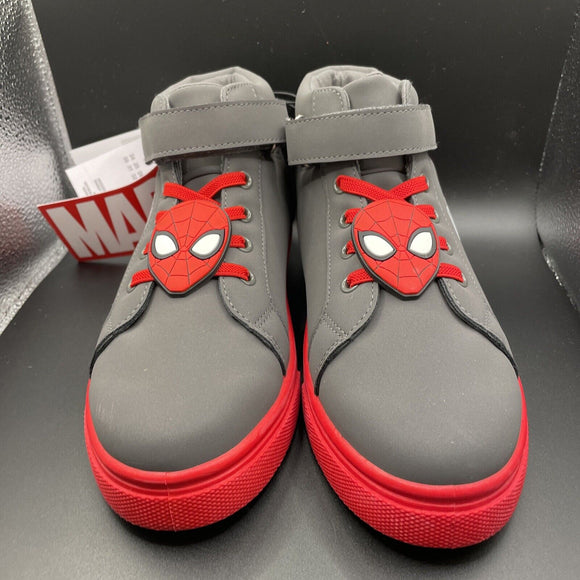 Marvel Spiderman Hightop Sneaker with Stretch Laces EU Size 35