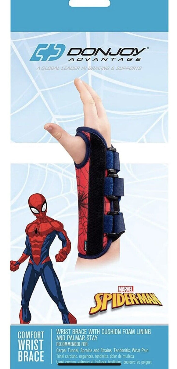 Marvel Spider-Man Wrist Brace w/Foam Lining, Palmer Stays Right Hand PEDIATRIC