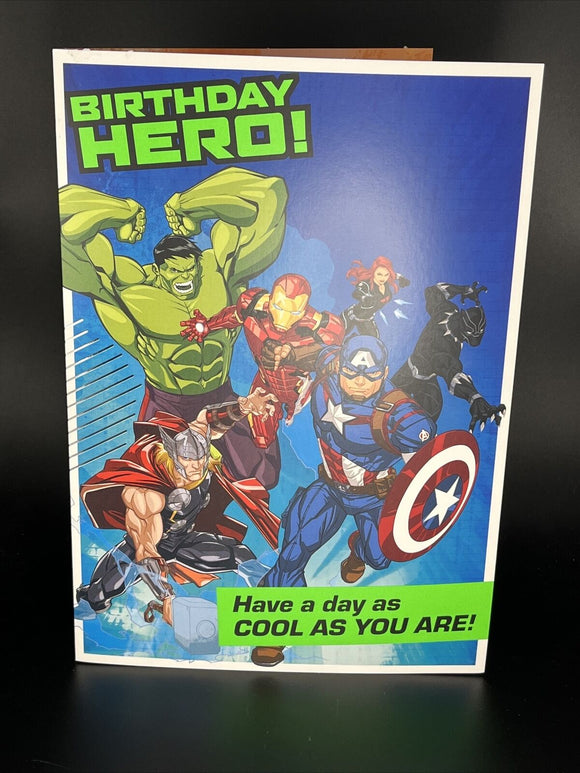 Marvel Avengers  Birthday Greeting Card w/ Age Stickers and Envelope