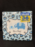 Sweet Safari Boy Jungle Animal Blue Baby Shower Party 36 Paper Beverage Napkins